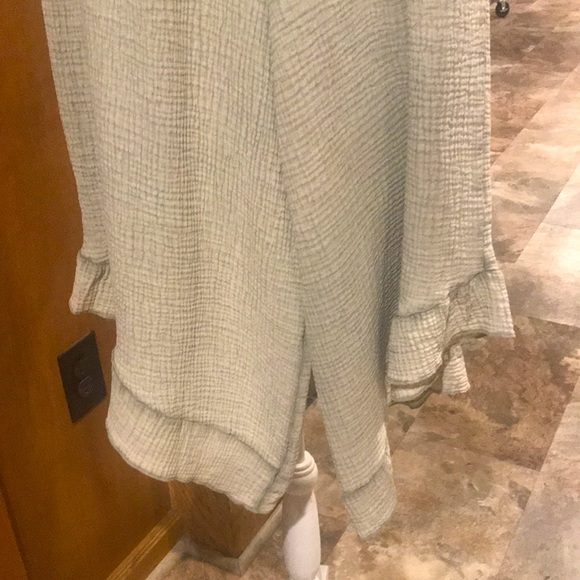 NWT Bella Amore Beige Gauze Wide Leg Pants - Picture 3 of 4